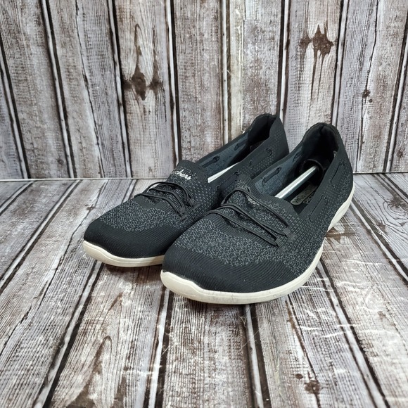 Skechers Shoes - Skechers Womens Newbury St Easily Adored Slip On Shoes Black Memory Foam Size 11